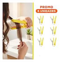 Pack6 Estilizador Pequeno de Cabello Mini Amarillo Portatil